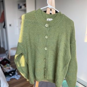 Green cardigan